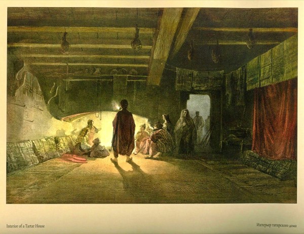 Interior of a Tartar house by Carlo Bossoli